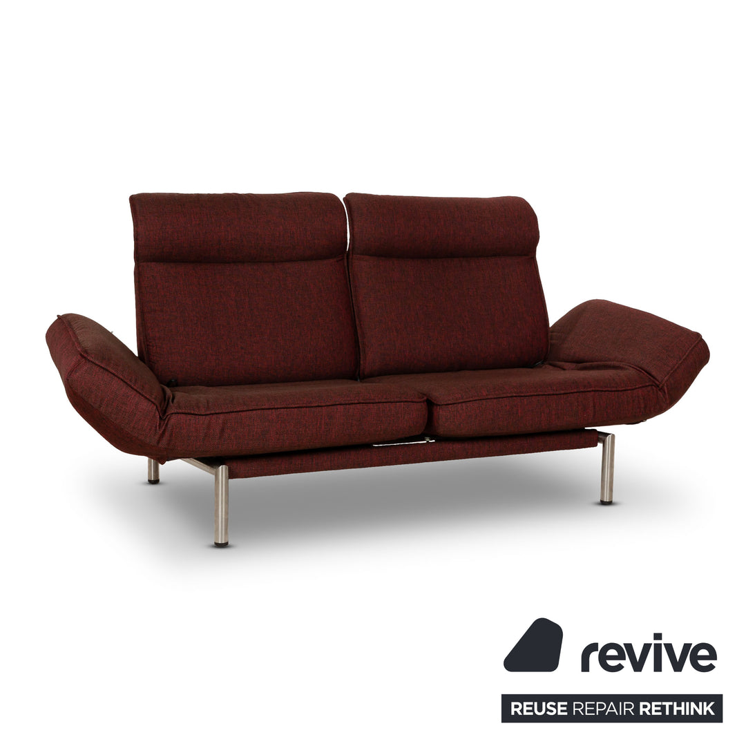 de Sede DS 450 Stoff Sofa Rot Zweisitzer Funktion Relaxfunktion Neubezug