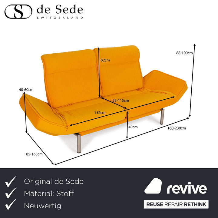 De Sede DS-450 tissu deux places orange fonction manuelle nouvelle housse