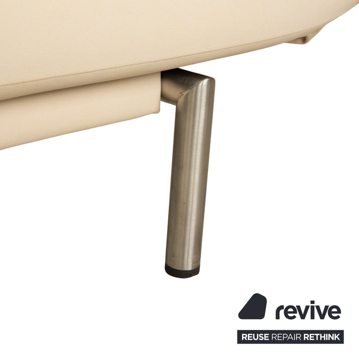 de Sede DS-450 vegan leather two-seater couch cream beige manual relaxation function by Thomas Althaus new cover