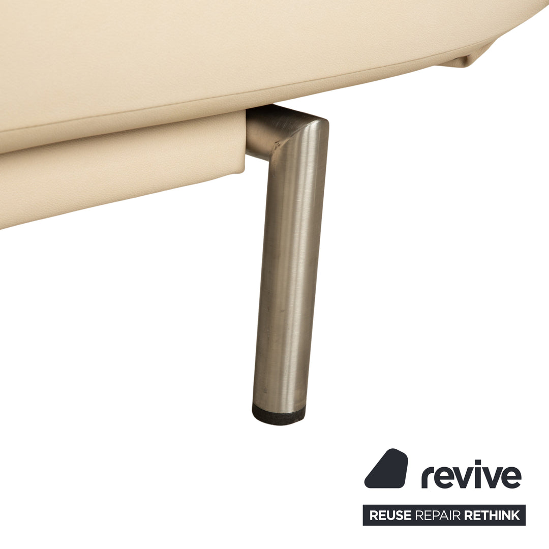 Canapé deux places en cuir vegan de Sede DS-450 crème beige fonction relaxation manuelle par Thomas Althaus nouvelle housse