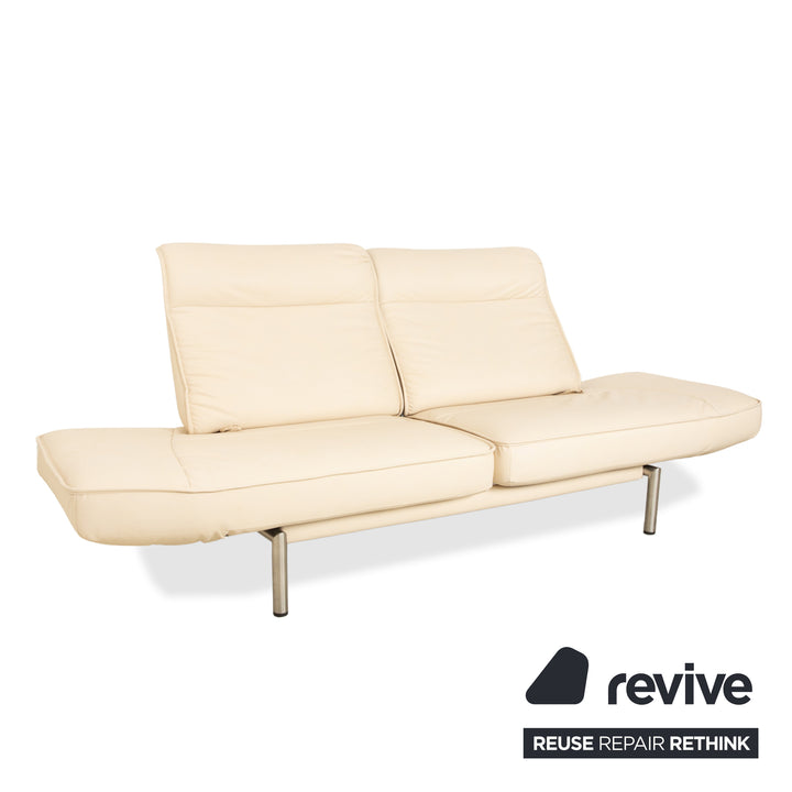 de Sede DS-450 vegan leather two-seater couch cream beige manual relaxation function by Thomas Althaus new cover