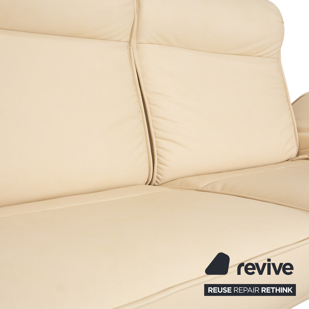 de Sede DS-450 vegan leather two-seater couch cream beige manual relaxation function by Thomas Althaus new cover