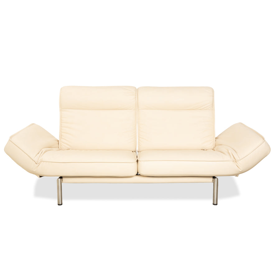 de Sede DS-450 vegan leather two-seater couch cream beige manual relaxation function by Thomas Althaus new cover