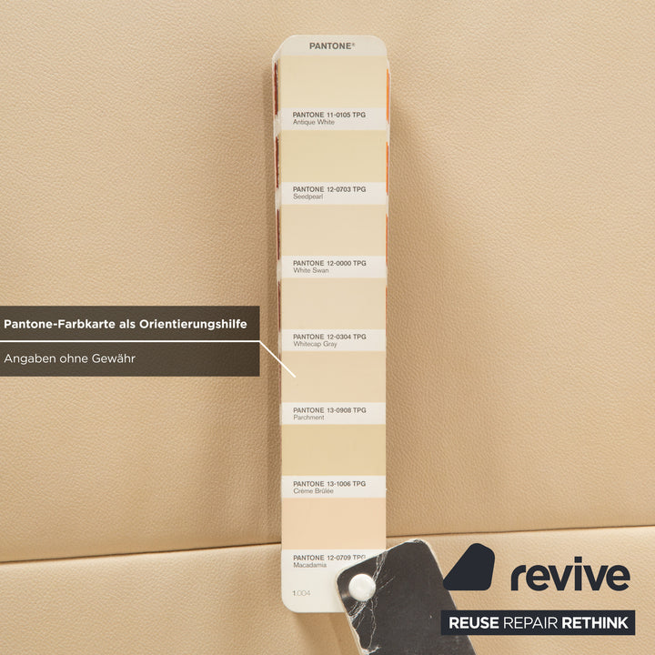 Canapé deux places en cuir vegan de Sede DS-450 crème beige fonction relaxation manuelle par Thomas Althaus nouvelle housse