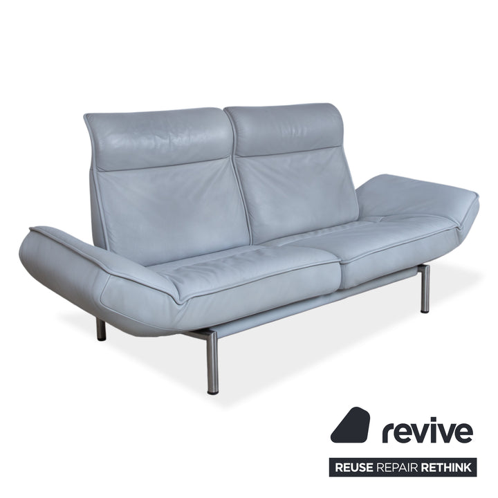 de Sede DS-450 Zweisitzer Leder Blau manuelle Funktion Sofa Couch