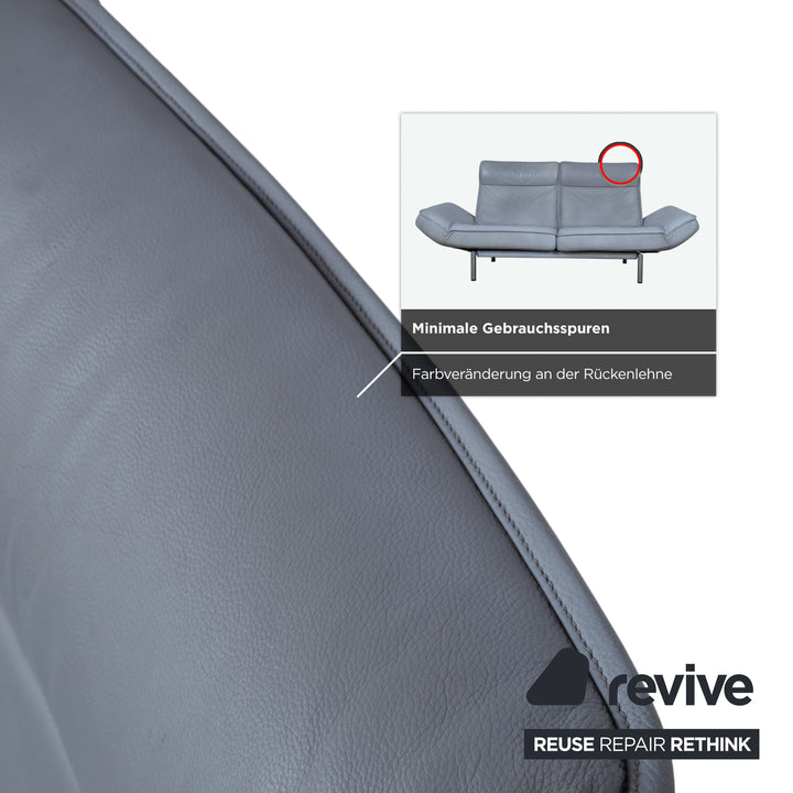 de Sede DS-450 Zweisitzer Leder Blau manuelle Funktion Sofa Couch