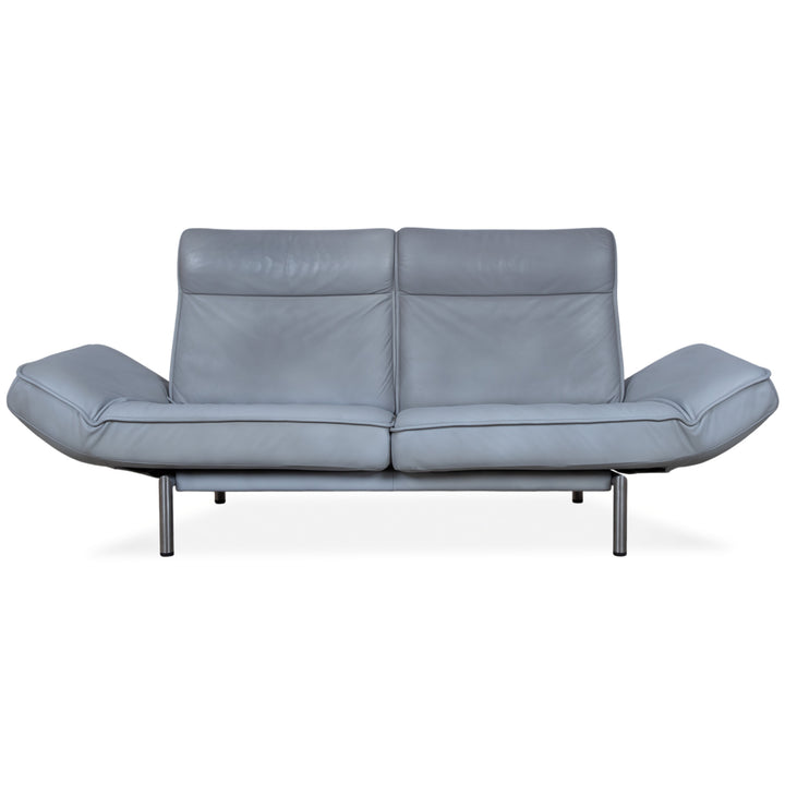 de Sede DS-450 Zweisitzer Leder Blau manuelle Funktion Sofa Couch