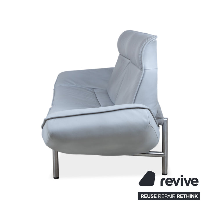 de Sede DS-450 Zweisitzer Leder Blau manuelle Funktion Sofa Couch