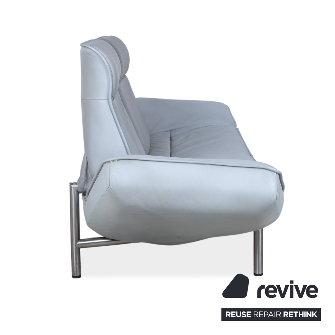 de Sede DS-450 Zweisitzer Leder Blau manuelle Funktion Sofa Couch