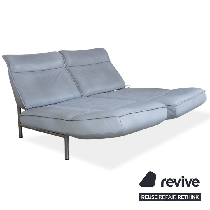 de Sede DS-450 Zweisitzer Leder Blau manuelle Funktion Sofa Couch
