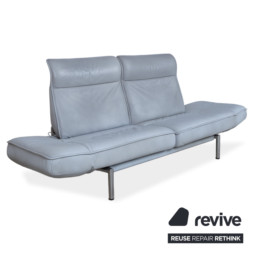 de Sede DS-450 Zweisitzer Leder Blau manuelle Funktion Sofa Couch