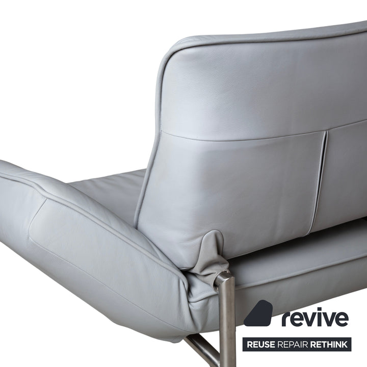 de Sede DS-450 Zweisitzer Leder Hellblau Eisblau Grau manuelle Funktion Sofa Couch