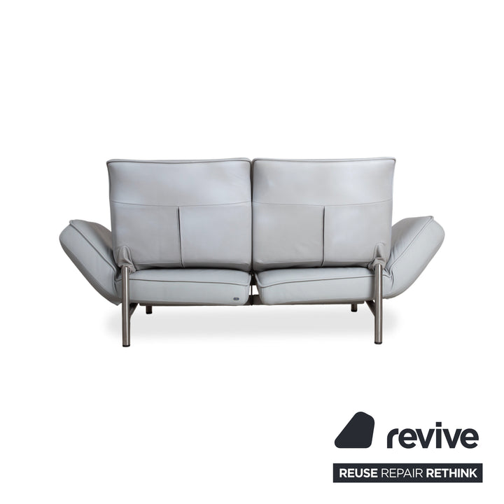 de Sede DS-450 Zweisitzer Leder Hellblau Eisblau Grau manuelle Funktion Sofa Couch