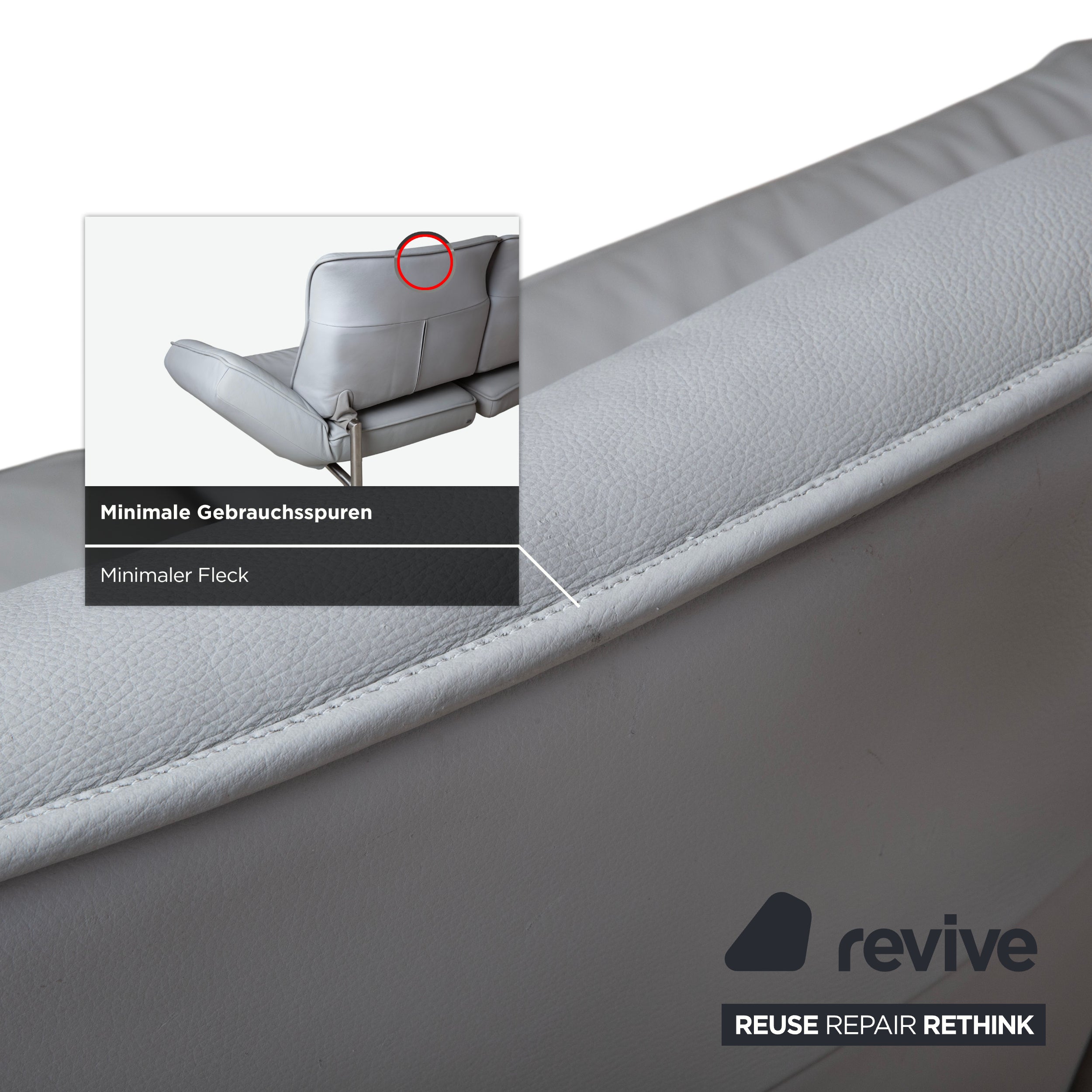 de Sede DS-450 Zweisitzer Leder Hellblau Eisblau Grau manuelle Funktion Sofa Couch