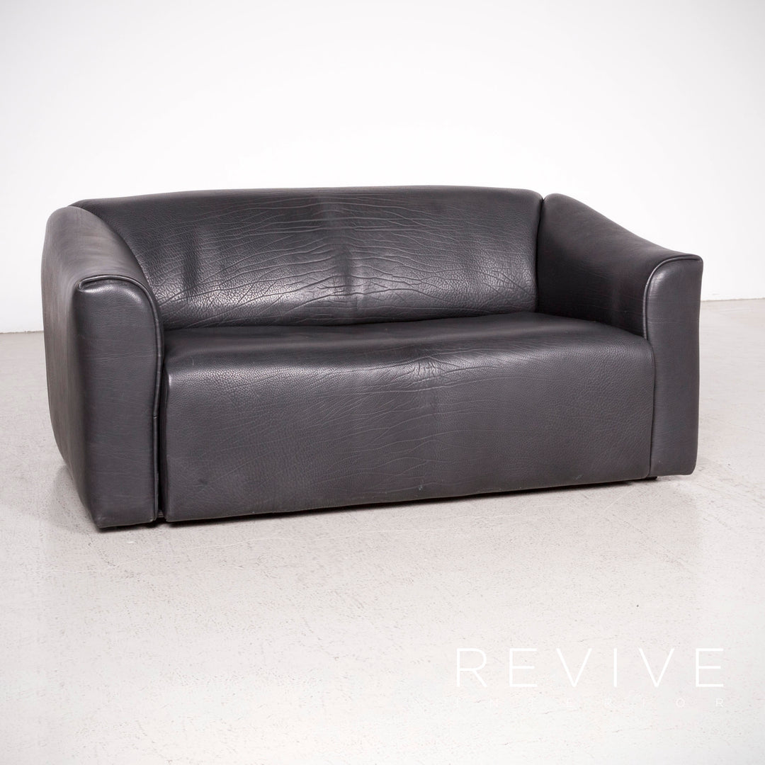 de Sede DS 47 Designer Leder Sofa Schwarz Echtleder Zweisitzer Couch Funktion #7962