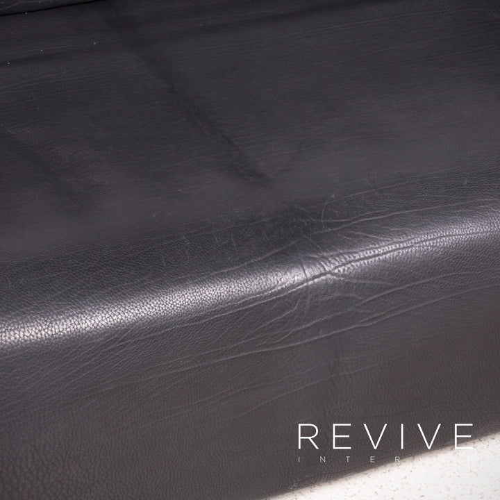 de Sede DS 47 Designer Leder Sofa Schwarz Echtleder Zweisitzer Couch Funktion #7962