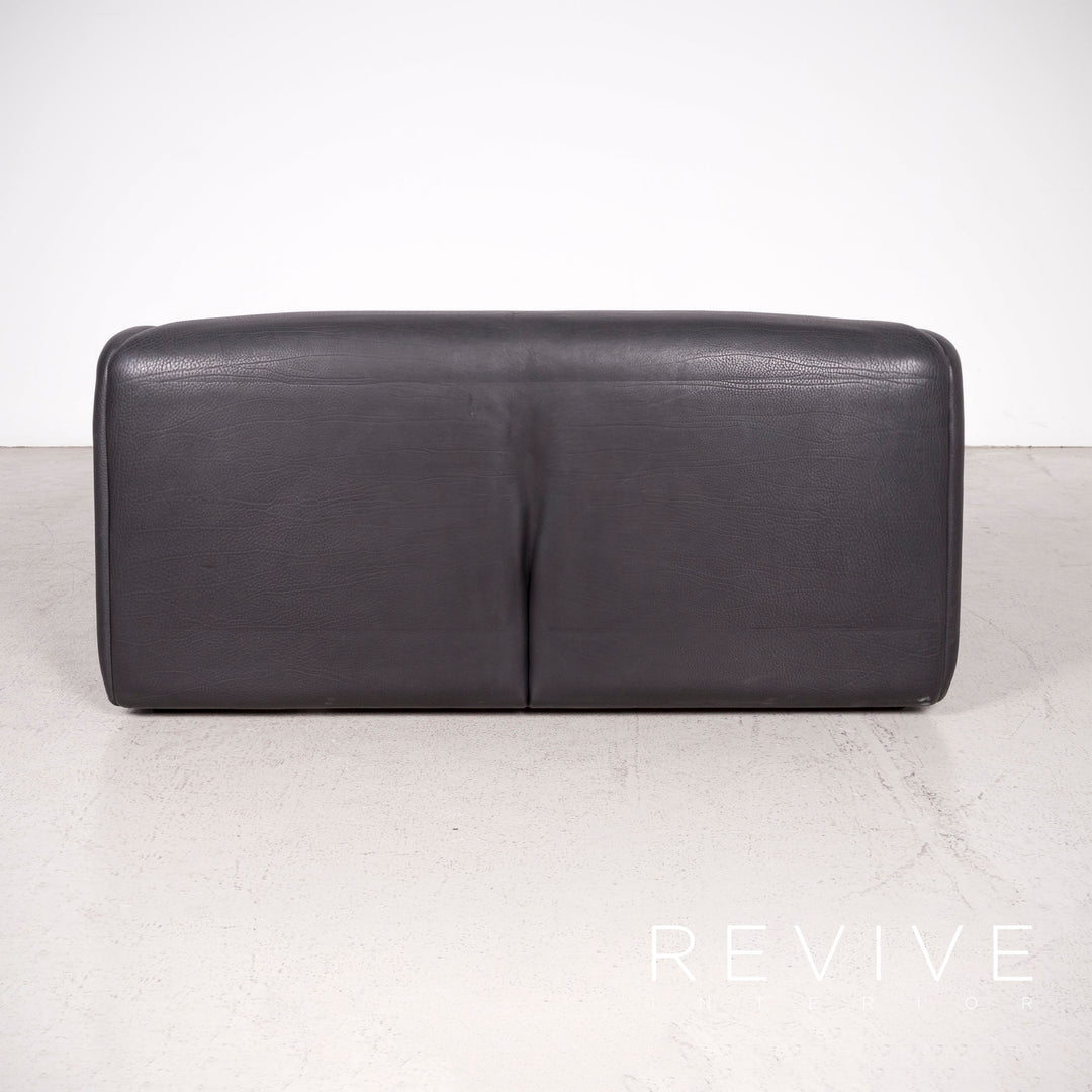 de Sede DS 47 Designer Leder Sofa Schwarz Echtleder Zweisitzer Couch Funktion #7962