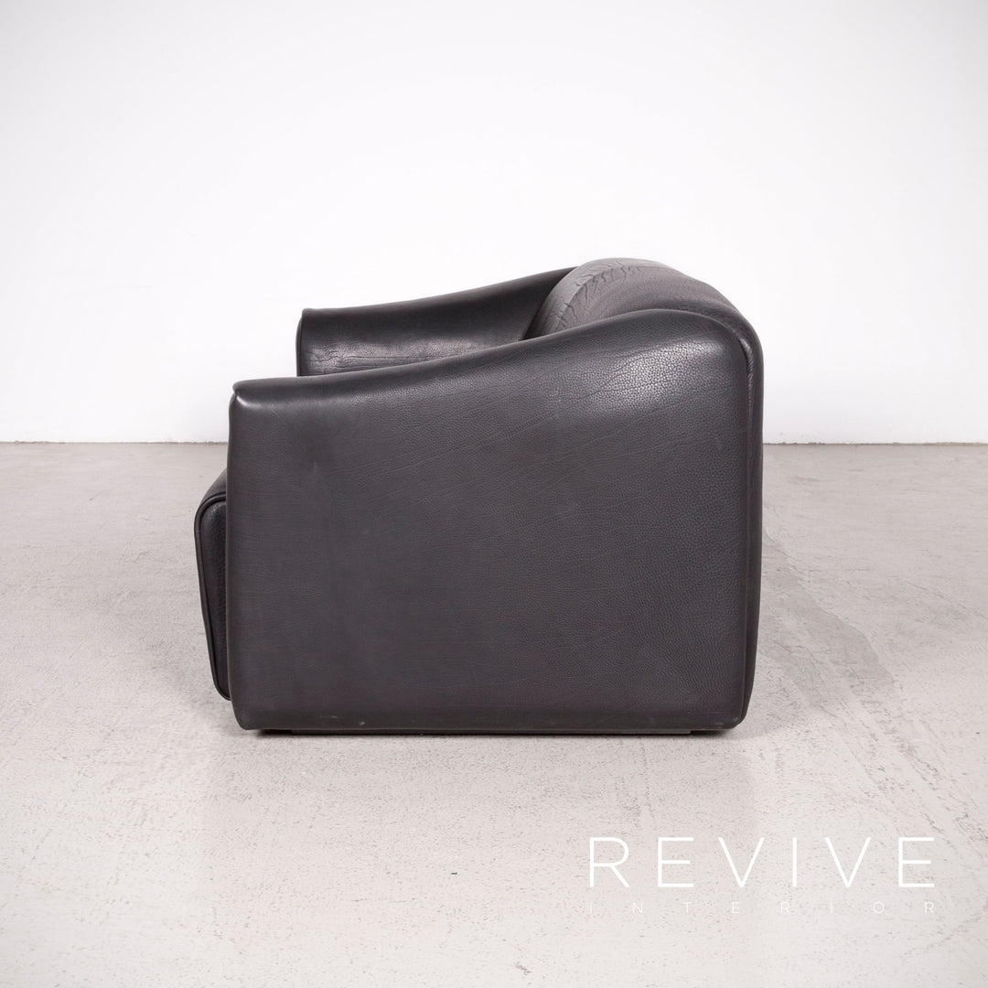 de Sede DS 47 Designer Leder Sofa Schwarz Echtleder Zweisitzer Couch Funktion #7962