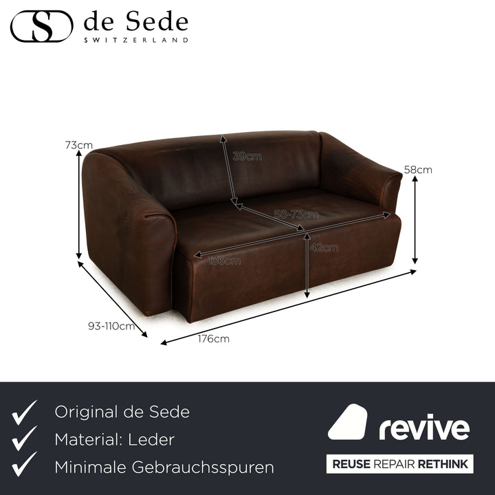 de Sede DS 47 Leder Dreisitzer Braun Sofa Couch manuelle Funktion