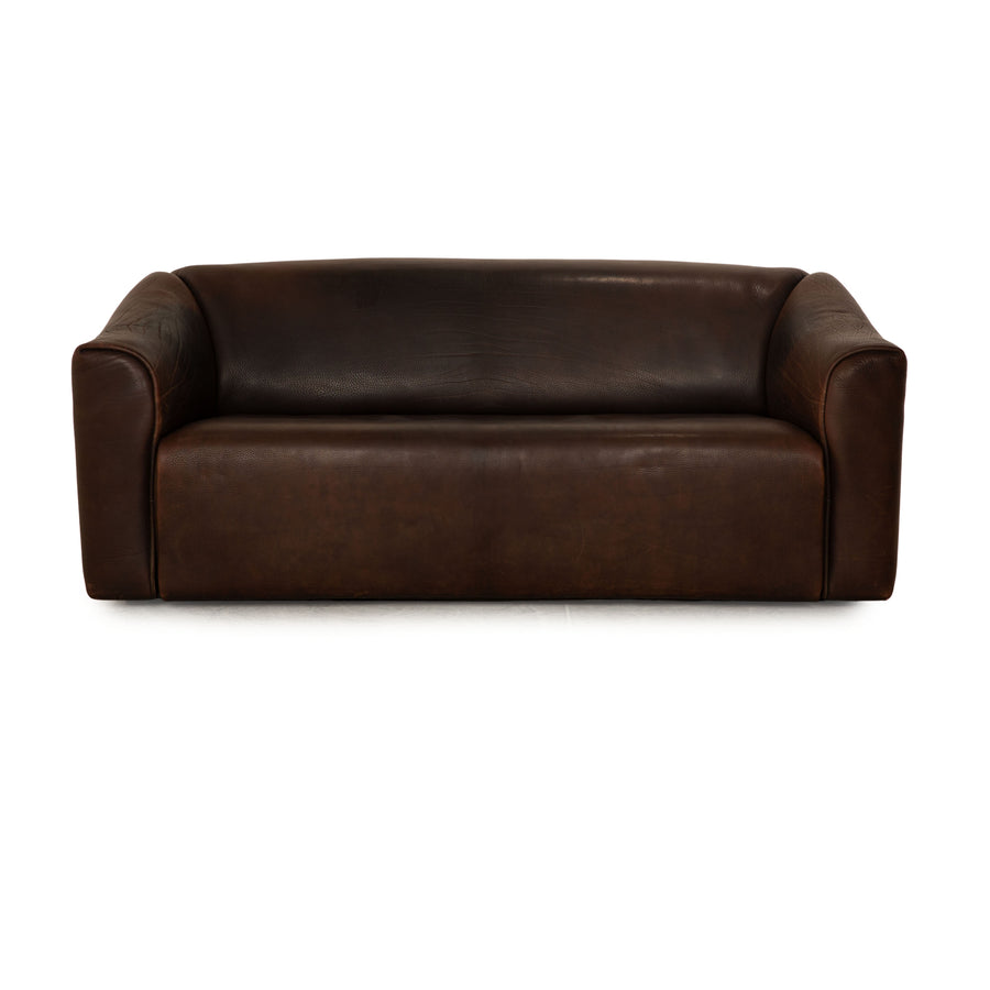 de Sede DS 47 leather three-seater brown sofa couch manual function