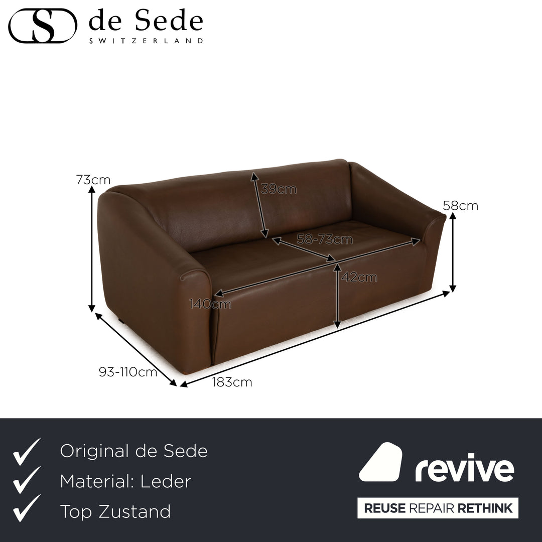 de Sede DS 47 Leder Dreisitzer Braun Sofa Couch manuelle Funktion