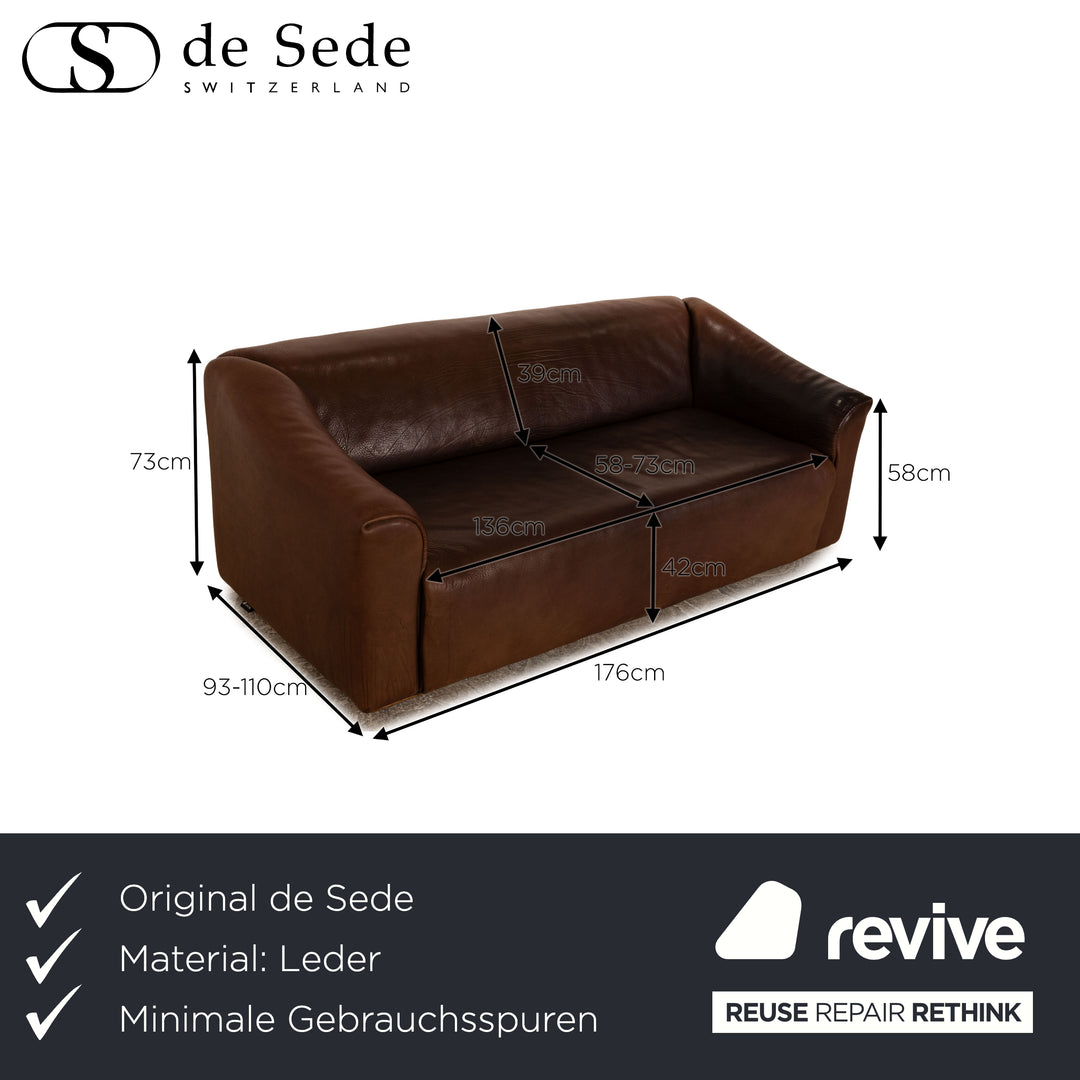 de Sede DS 47 Leder Dreisitzer Braun Sofa Couch