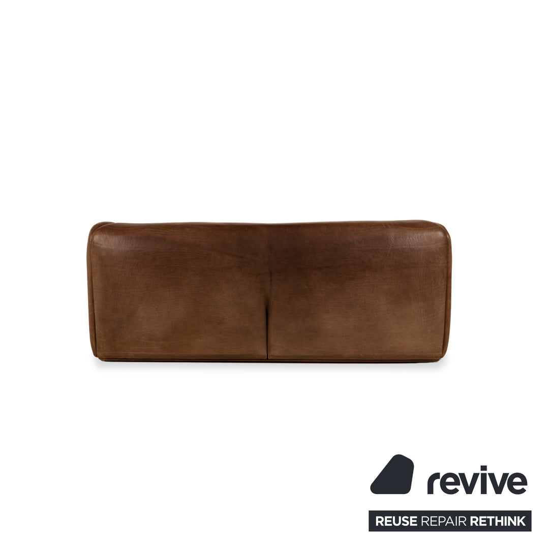 de Sede DS-47 Leder Dreisitzer Braun Sofa Couch Vintage