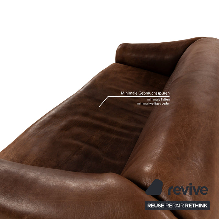 de Sede DS-47 Leder Dreisitzer Braun Sofa Couch Vintage