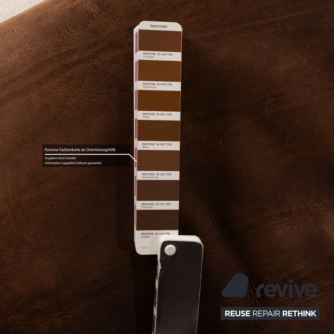 de Sede DS-47 Leder Dreisitzer Braun Sofa Couch Vintage