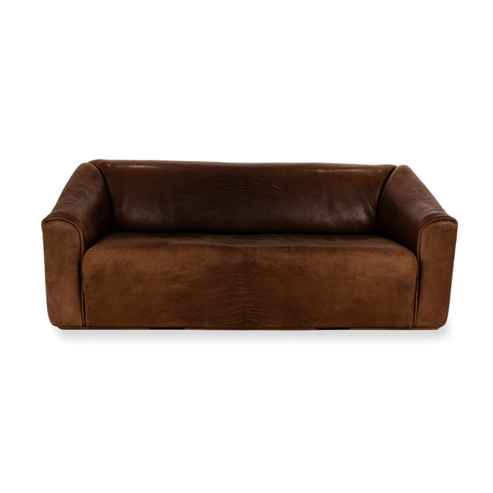de Sede DS-47 Leder Dreisitzer Braun Sofa Couch Vintage