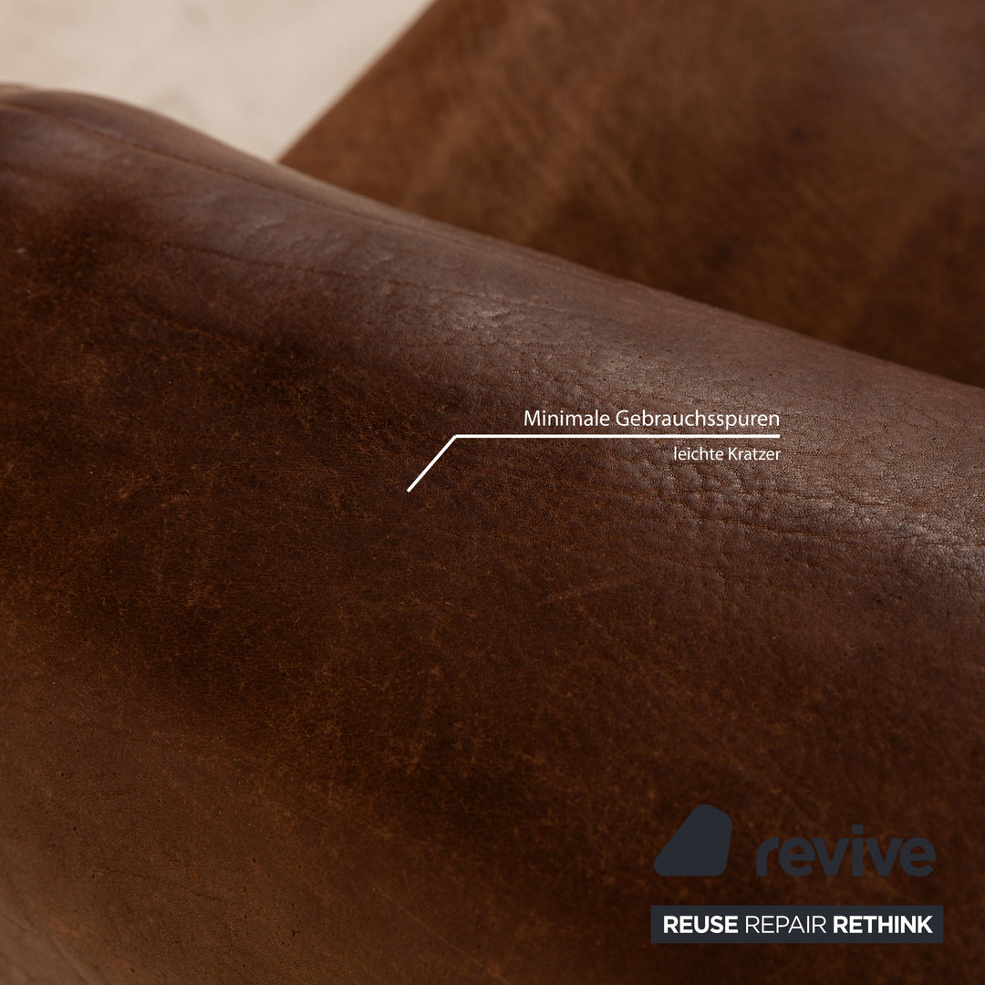 de Sede DS-47 Leder Dreisitzer Braun Sofa Couch Vintage