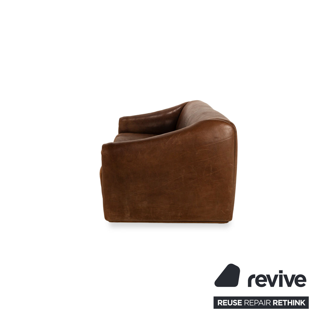 de Sede DS-47 Leder Dreisitzer Braun Sofa Couch Vintage