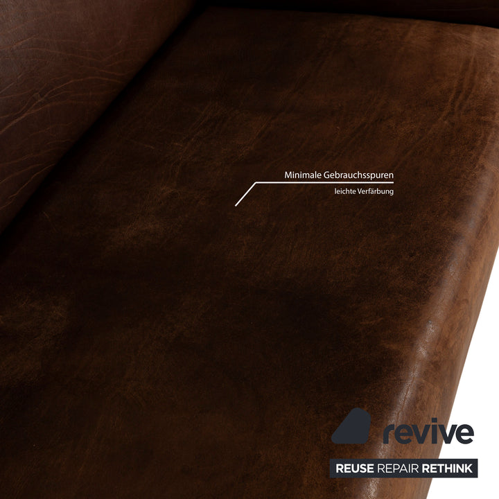 de Sede DS-47 Leder Dreisitzer Braun Sofa Couch Vintage