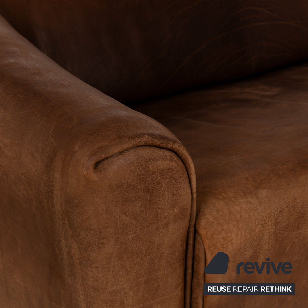 de Sede DS-47 Leder Dreisitzer Braun Sofa Couch Vintage