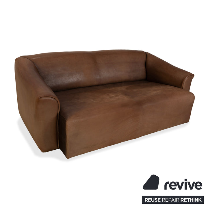 de Sede DS-47 Leder Dreisitzer Braun Cognac Sofa Couch Vintage manuelle Funktion
