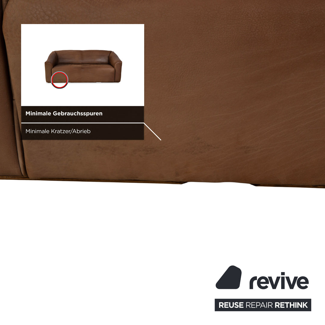 de Sede DS-47 Leder Dreisitzer Braun Cognac Sofa Couch Vintage manuelle Funktion