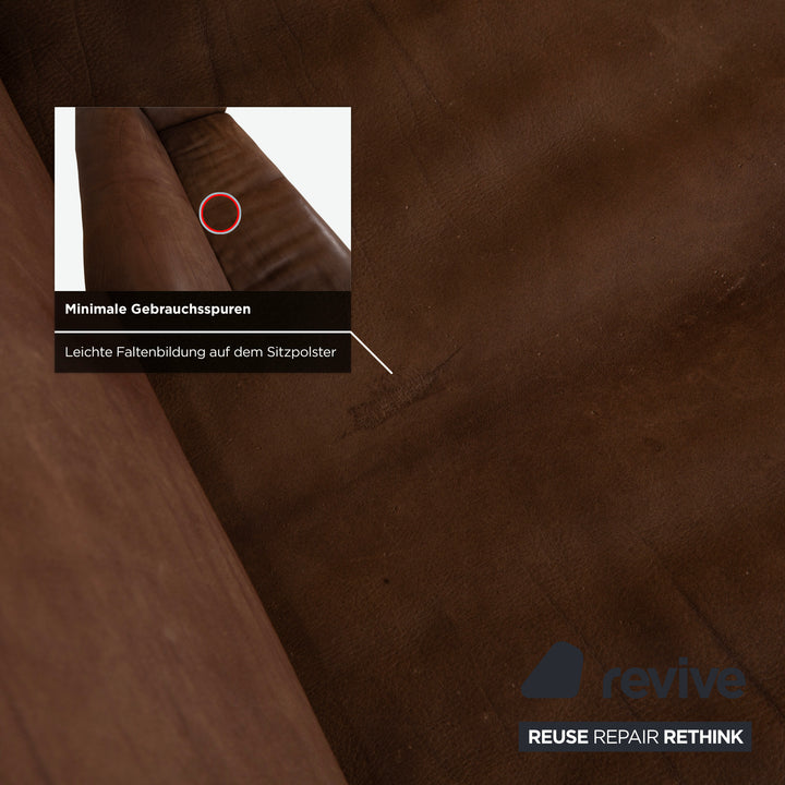 de Sede DS-47 Leder Dreisitzer Braun Cognac Sofa Couch Vintage manuelle Funktion