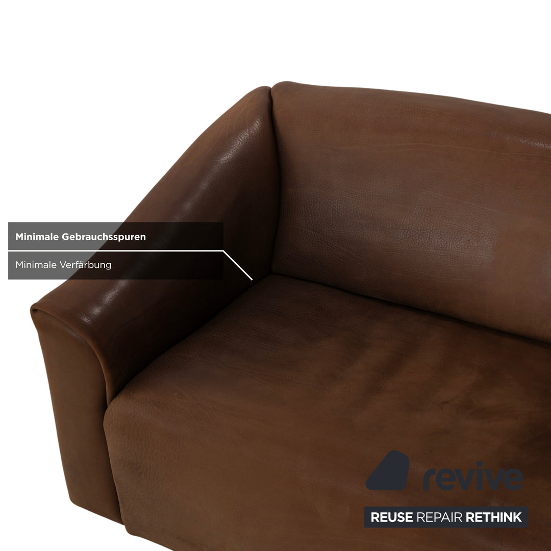 de Sede DS-47 Leder Dreisitzer Braun Cognac Sofa Couch Vintage manuelle Funktion