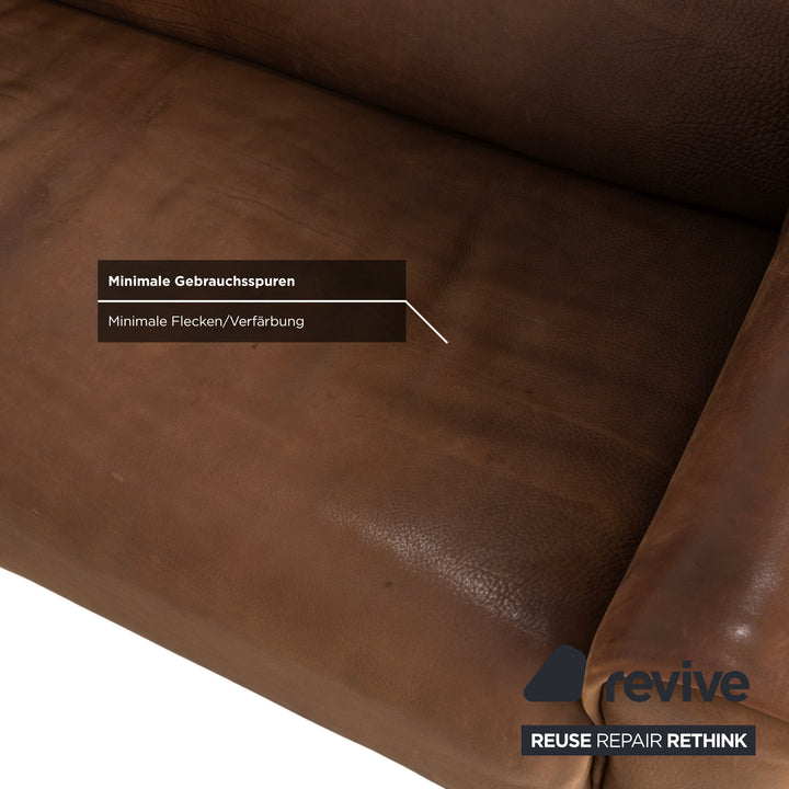de Sede DS-47 Leder Dreisitzer Braun Cognac Sofa Couch Vintage manuelle Funktion