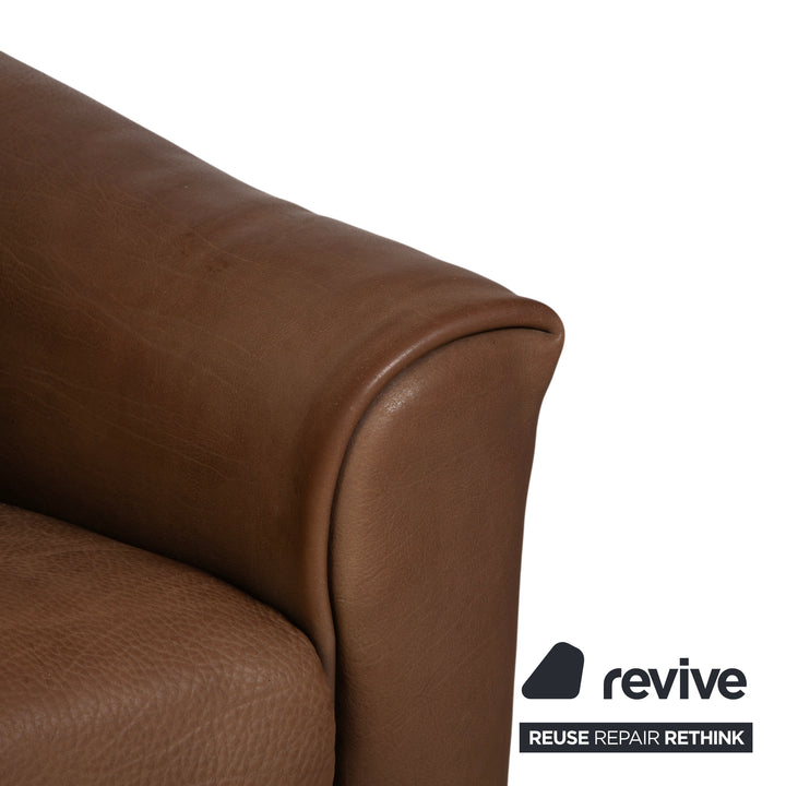 de Sede DS-47 Leder Dreisitzer Braun Cognac Sofa Couch Vintage manuelle Funktion