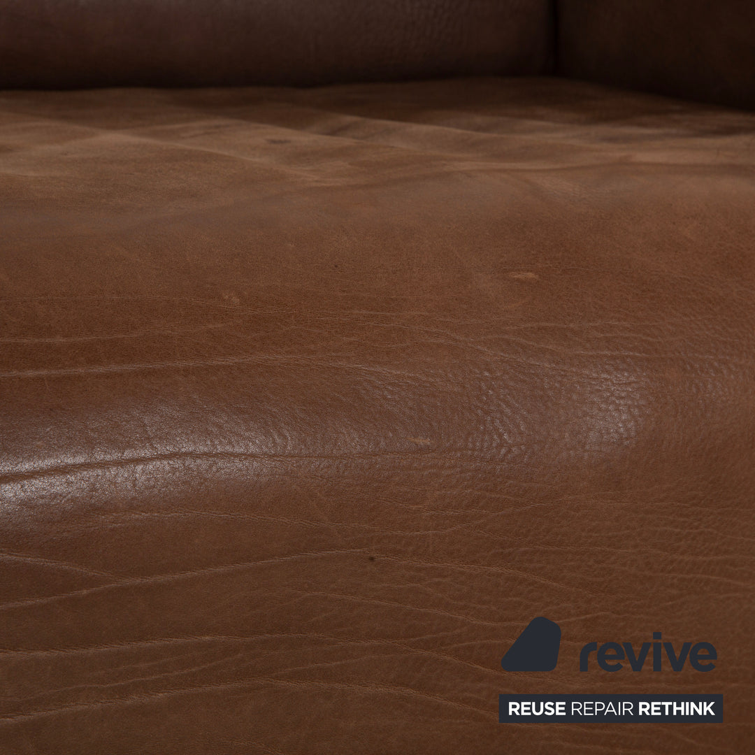 de Sede DS-47 Leder Dreisitzer Braun Cognac Sofa Couch Vintage manuelle Funktion