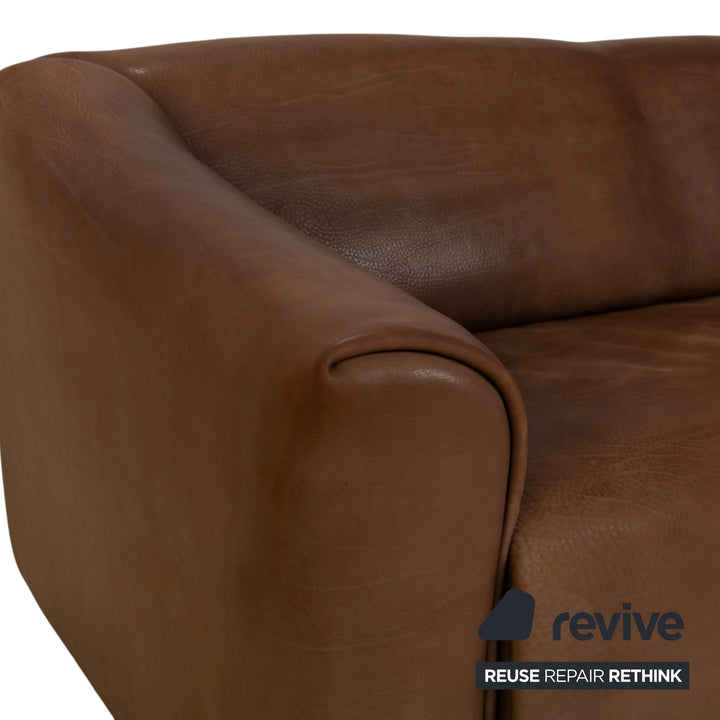 de Sede DS-47 Leder Dreisitzer Braun Cognac Sofa Couch Vintage manuelle Funktion