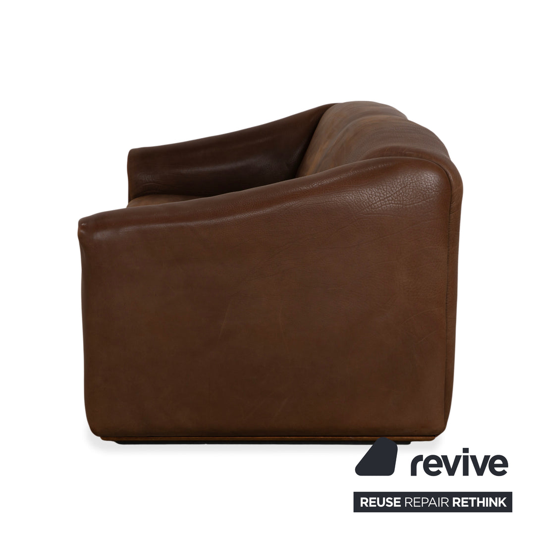 de Sede DS-47 Leder Dreisitzer Braun Cognac Sofa Couch Vintage manuelle Funktion