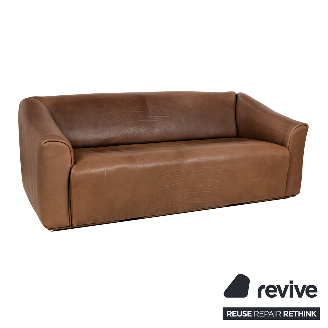 De Sede DS-47 Leder Dreisitzer Dunkelbraun Sofa Couch manuelle Funktion