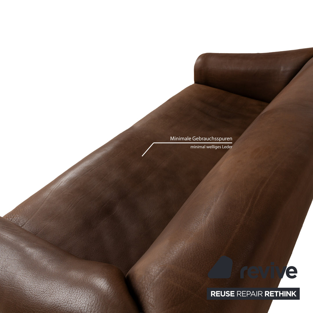 De Sede DS-47 Leder Dreisitzer Dunkelbraun Sofa Couch manuelle Funktion