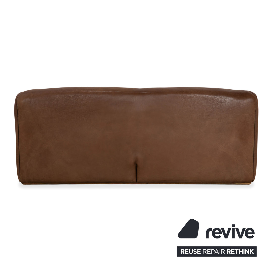 de Sede DS-47 Leather Three-Seater Two-Seater Brown Cognac Sofa Couch Vintage Manual Function