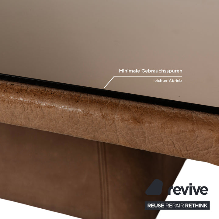 De Sede DS-47 Leder Glas Couchtisch Braun