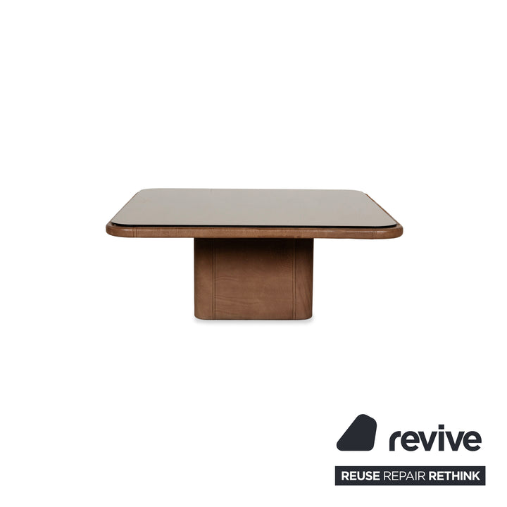 De Sede DS-47 Leder Glas Couchtisch Braun