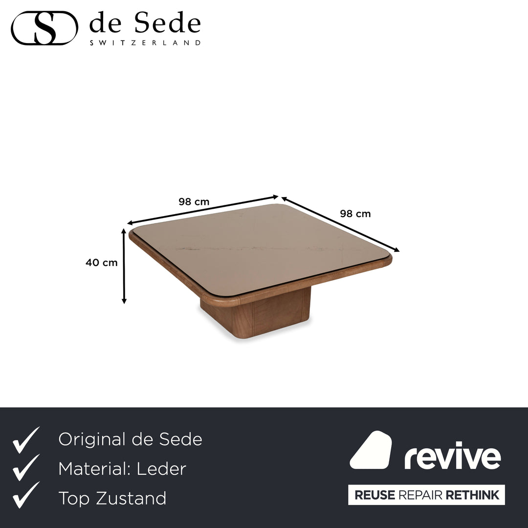 De Sede DS-47 Leder Glas Couchtisch Braun