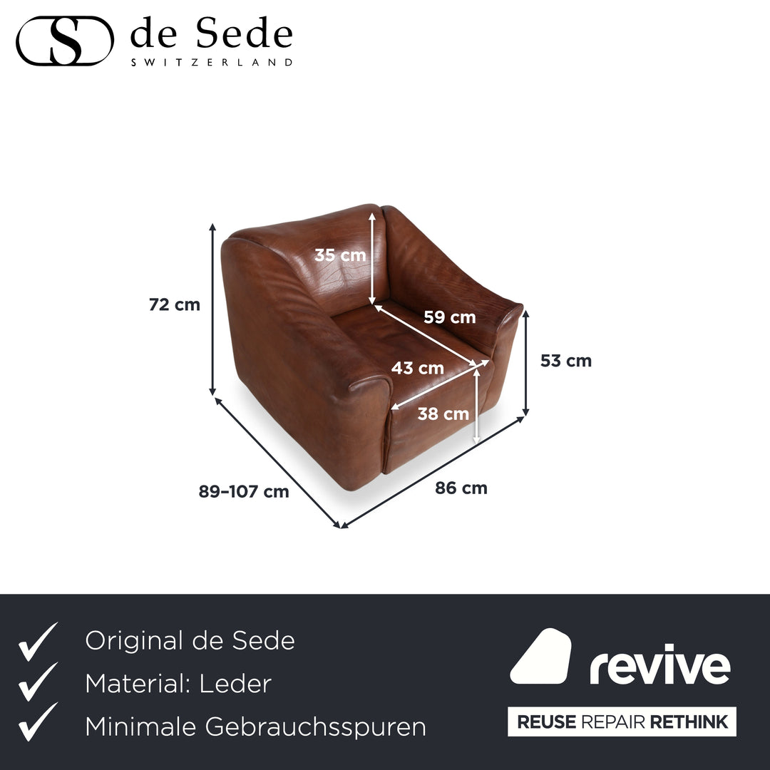 De Sede DS 47 Leder Sessel Braun Vintage manuelle Funktion